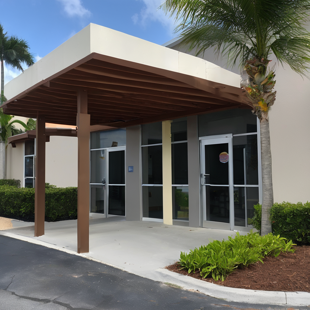 Welcoming pet care facility entrance with professional friendly setting